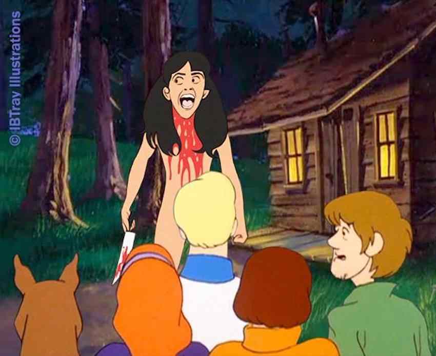 Scooby Doo and the gang meet Angela Baker from Sleepaway Camp.