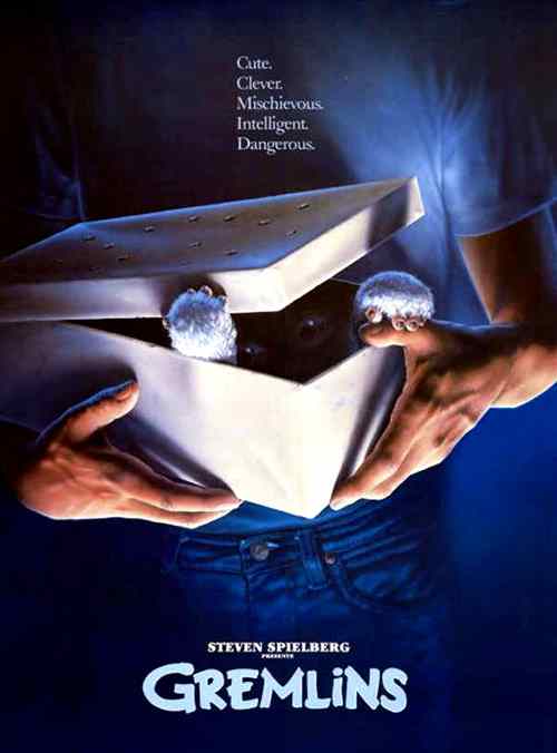 First Draft Scripts that should be adapted - Gremlins - Top 10 horror films of 1984. Poster art for the 1984 Joe Dante film Gremlins.