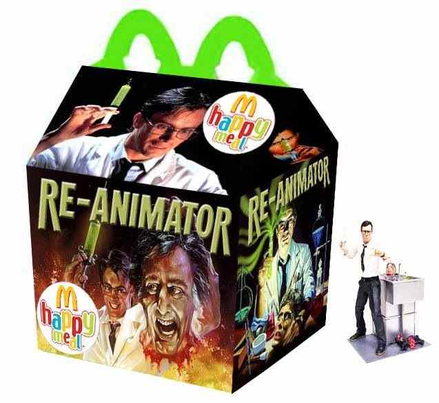 If Stuart Gordon's Re-Animator was marketed as a Happy Meal. Art by Newt Clements.