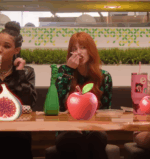 The stars of Forbidden Fruits hit up the shopping mall food court.