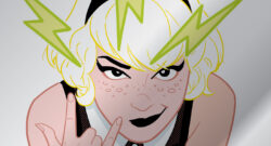 Sabrina works a hex with lighting bolts flying from her fingers
